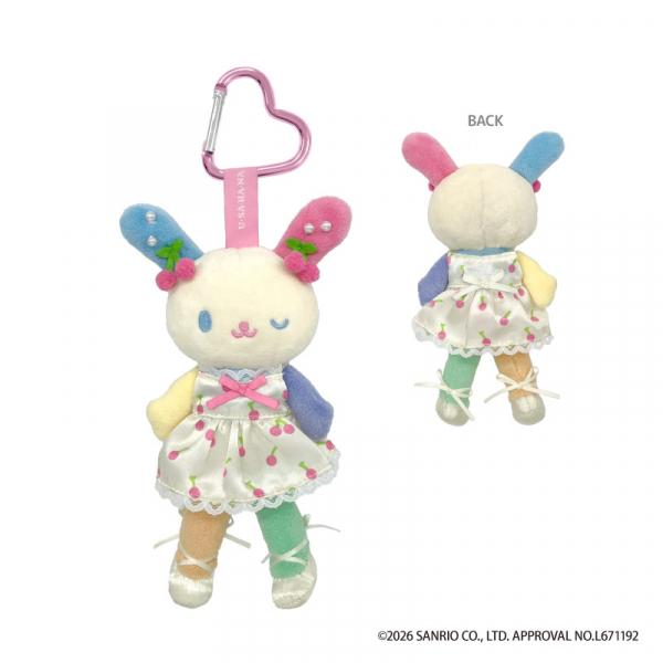 SANRIO | Usahana Style Up Mascot Holder Bag Charm Keychain 170x90x45mm (One-piece Dress)