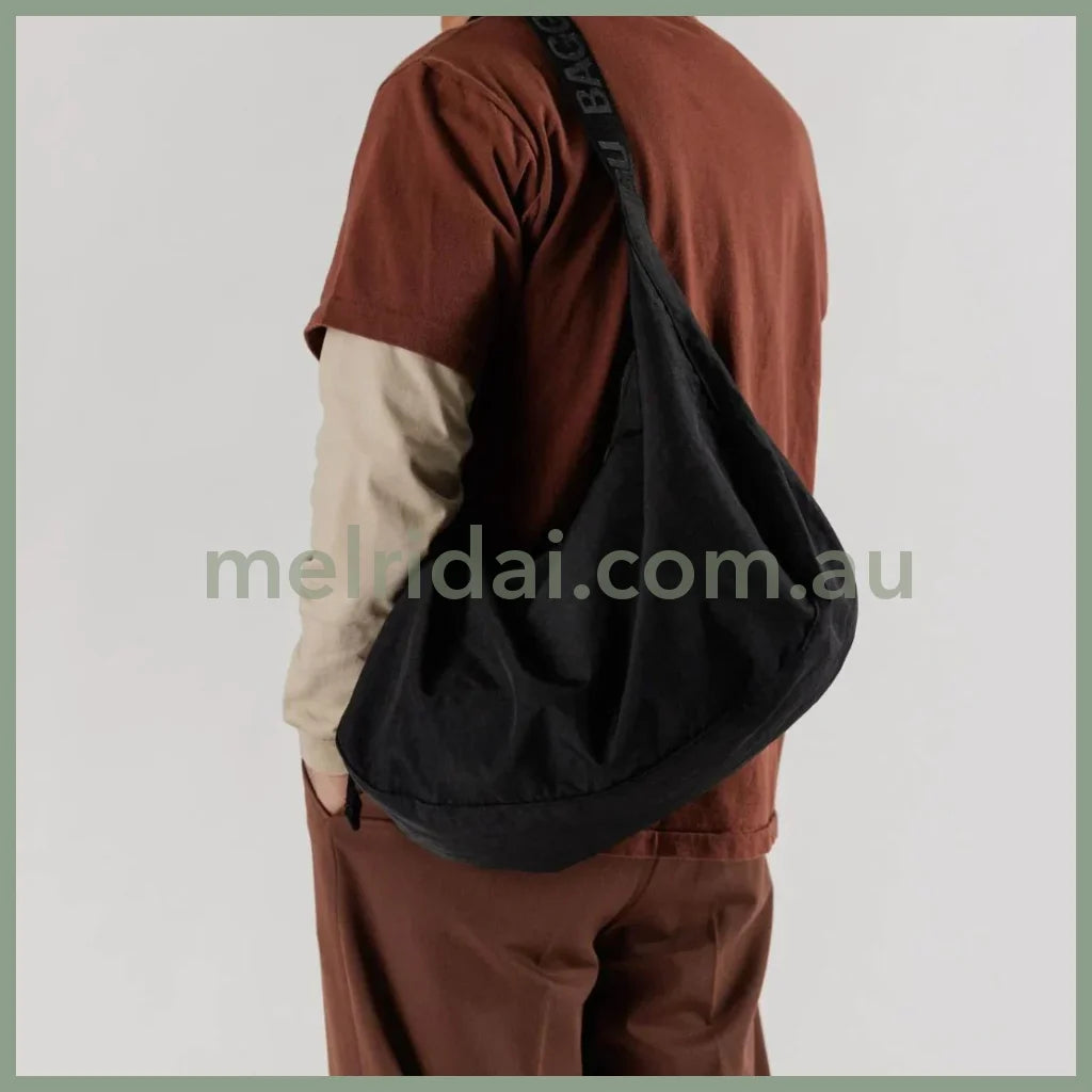 Large Nylon Crescent Bag - Black
