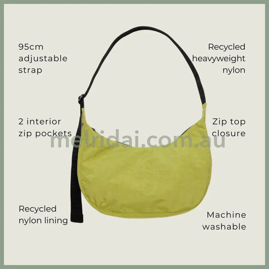 Baggu | Medium Nylon Crescent Bag (Lemongrass) 新月包 尼龙饺子包 超轻超大容量