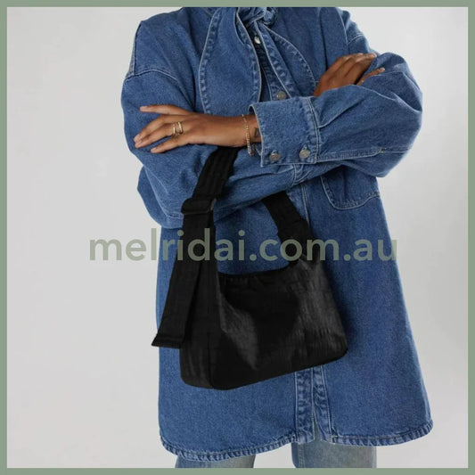 Baggu | Mini Nylon Shoulder Bag (Black) 超轻防水尼龙包 单肩包 腋下包 肩带可调节