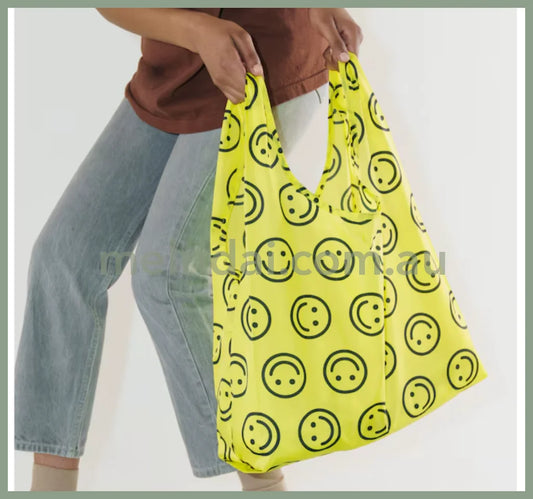 Baggu | Yellow Happy Standard Baggu (New) 黄色笑脸 可折叠环保袋/购物袋