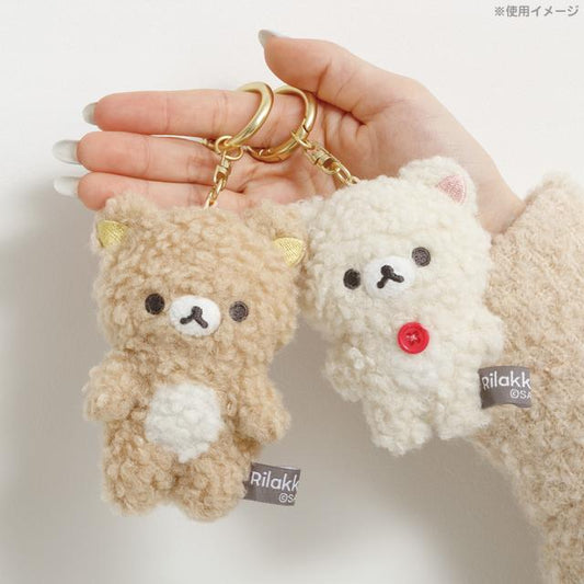 SAN-X | Rilakkuma Plush Keychain Bag Charm 85×70×45mm (New Basic BOA ITEMS Moko Moko Fluffy)