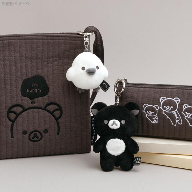 SAN-X | Rilakkuma Hanging Plush Bag Charm Keychain 120×80×50mm (BASIC RILAKKUMA MONOCHROME)