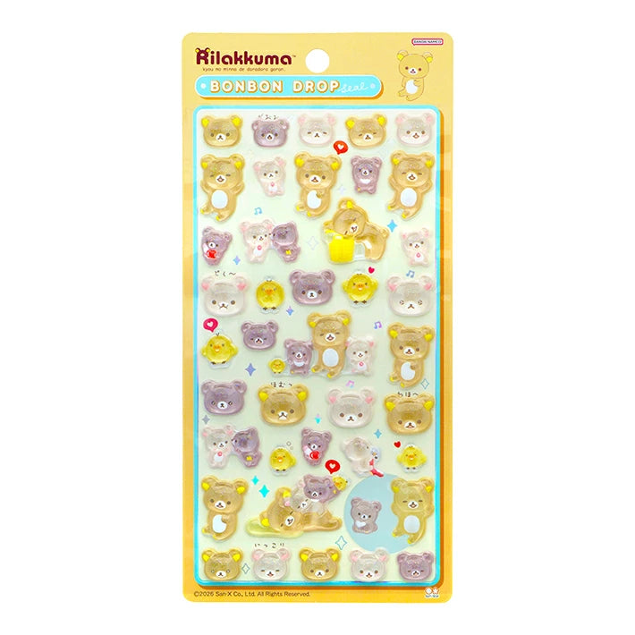 SAN-X | Rilakkuma Bonbon Drop Stickers 95x170x5mm (Relaxing Pattern)