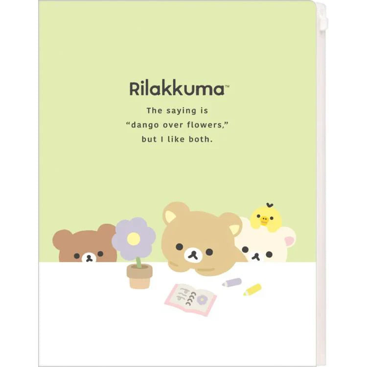 San-X | 6 + 1 Pockets A4 Clear File Holder 310×245mm (Basic Rilakkuma Flower)