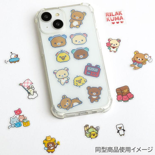 SAN-X | Clear Seal Bits Sticker Pack 100 x 115 x 20 mm (Rilakkuma Gaming Pixel Art)