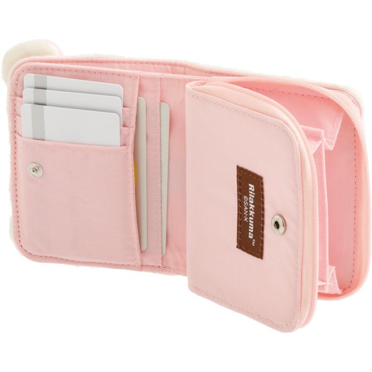 SAN-X | Rilakkuma Mascot Plush Face Bifold Wallet 110×120×35mm (Korilakkuma)