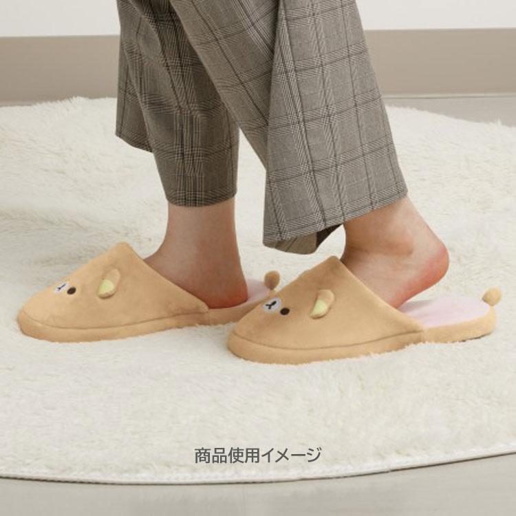 SAN-X | Rilakkuma Plush Slippers With Tail 23-25 cm (Makeup Rilakkuma)