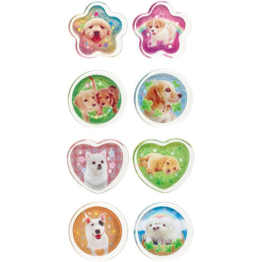 San-X | Wan Wan Wanko Sparkly Marble Sticker Flakes 15 Pieces (Sky)