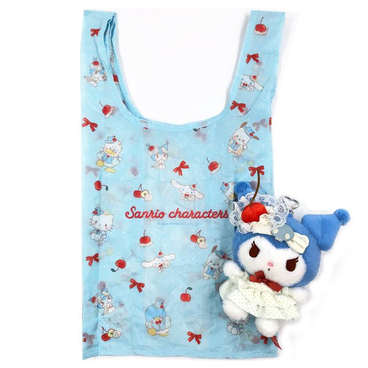 SANRIO | Kuromi Plush Keychain Eco Bag 145×115×80mm (Sky Blue Cherry Cake)