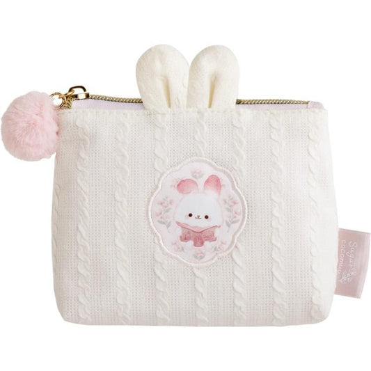 SAN-X | Sugarcocomuu Embroidered Cosmetic Pouch 140×150×50mm (Sugarcocomuu's Holiday Lying Down Sleeping)