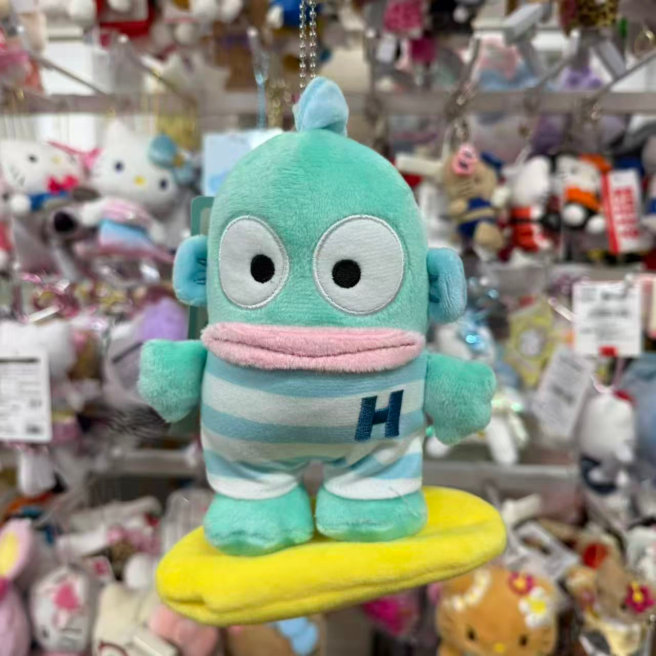 Avail x Sanrio | Hangyodon Mascot Holder Plush Keychain Bag Charm 140mm Approx. (Surfing)