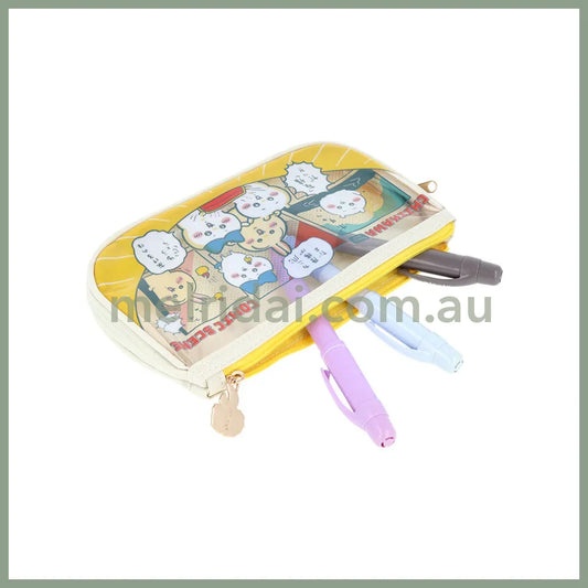 CHIIKAWA | Clear Flat Pencil Case H110 x W195 x D20mm (River Comic Scene Cider Treasure)