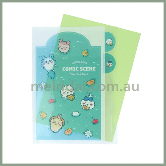 CHIIKAWA | Die-cut Clear A4 File 5P H310×W225×D2mm (River Comic Scene Cider Fruit Punch)