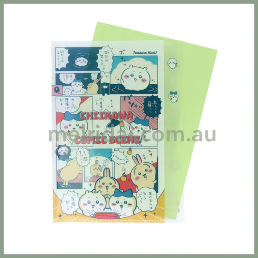 CHIIKAWA | Die-cut Clear A4 File 5P H310×W225×D2mm (River Comic Scene Cider Treasure)
