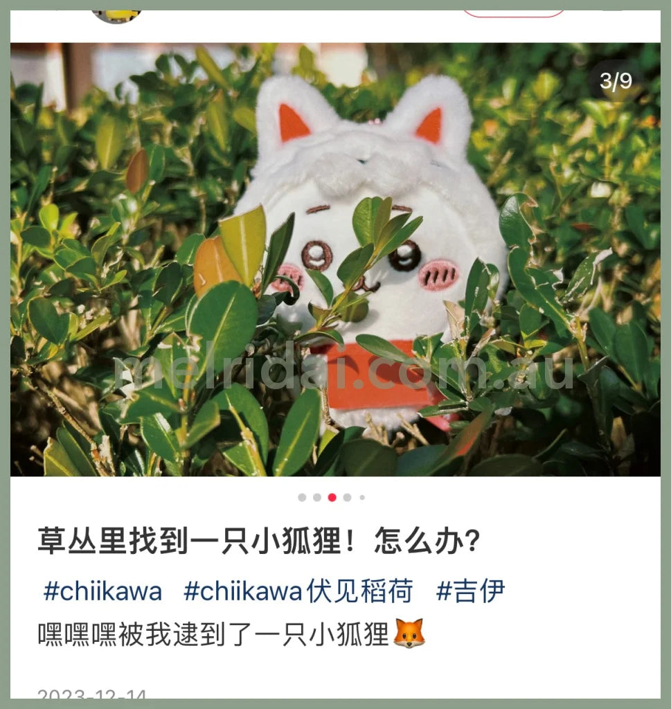 Chiikawa | Moscat Holder Keychain 吉伊卡哇 京都伏見稻荷 狐狸装 毛绒挂件/包挂/钥匙链