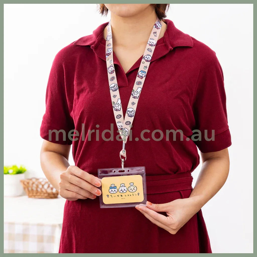 Chiikawa | Neck Strap Pastel With Card Holder 吉伊卡哇 颈带/挂绳 员工证/手机/Ic卡/学生卡等可用(餐厅系列)