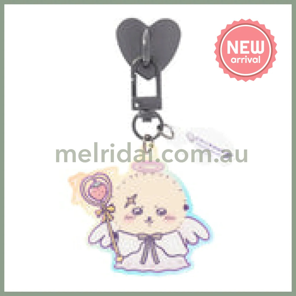 CHIIKAWA | Rakko Phone Holder Keychain with Key Ring Charm 100×55mm (Angel ♡ Demon: Great Angel)