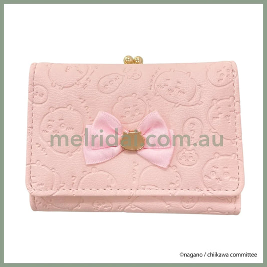 CHIIKAWA | Chiikawa Trifold Wallet Clasp Purse 77x106x30mm (Gold Pink Embossed)
