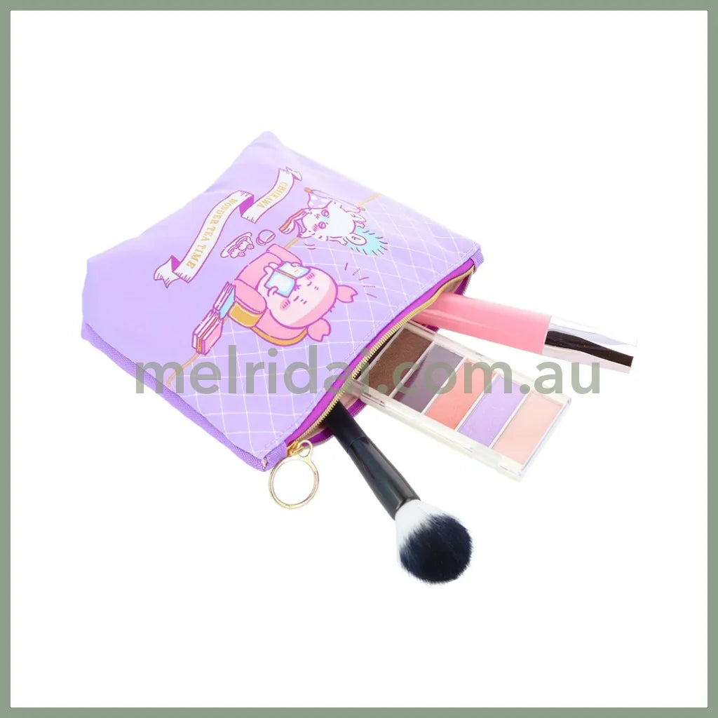 Chiikawa | Woven Flat Pouch Momonga & Kani-Chan H130×W180×D50Mm (Wonder Tea Time)