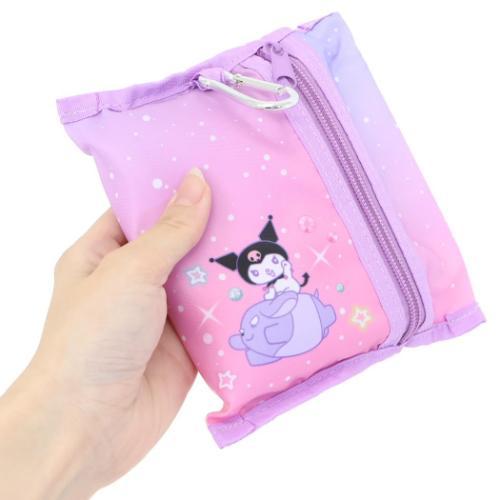 SANRIO | Kuromi Foldable Tote Bag With Pouch Carabiner (Heart pounding Memories Heisei Retro)