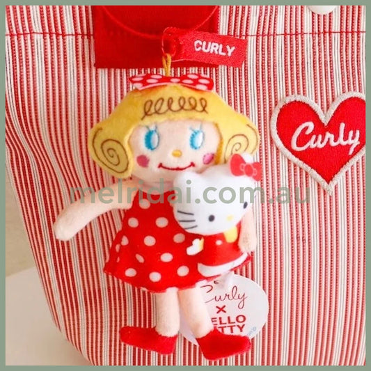 Curly collection x Hello Kitty | Mascot Holder Plush Keychain Pearl Chain Bag Charm