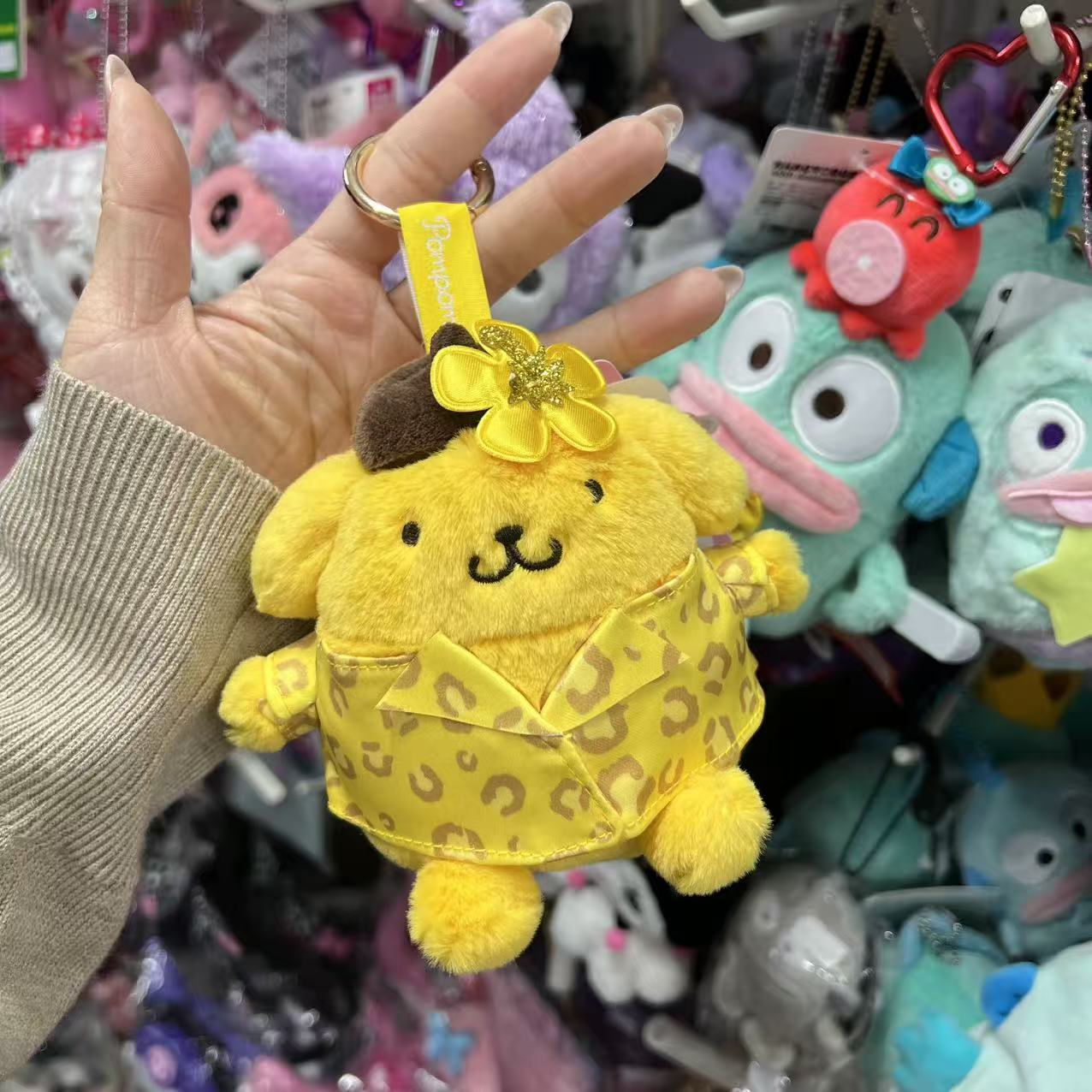 SANRIO | Pompompurin Pom Pom Purin Plush Mascot Bag Charm Keychain 135mm (Sun-tanned Leopard)