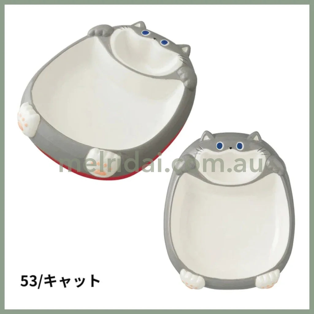 Decole | Home Cinema Party Snack Plate 152×182×H55Mm 日式瓷器 家庭影院系列 陶瓷小吃盘 Snacks&Sauce Cat