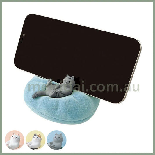 Decole | Smart Phone Stand (Relaxed Cat) 8.7×8.3×5.5Cm日式瓷器 手机支架 横放/竖放（惬意猫咪）
