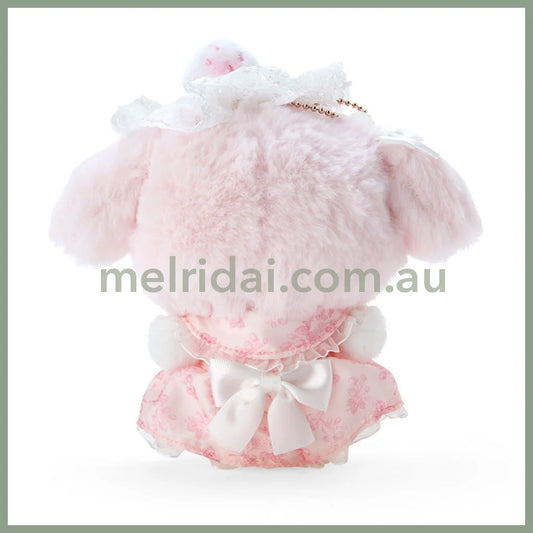 Sanrio | My Melody Plush Keychain Mascot Holder (White Strawberry Tea Time Series) 16 X 8 16.5 Cm