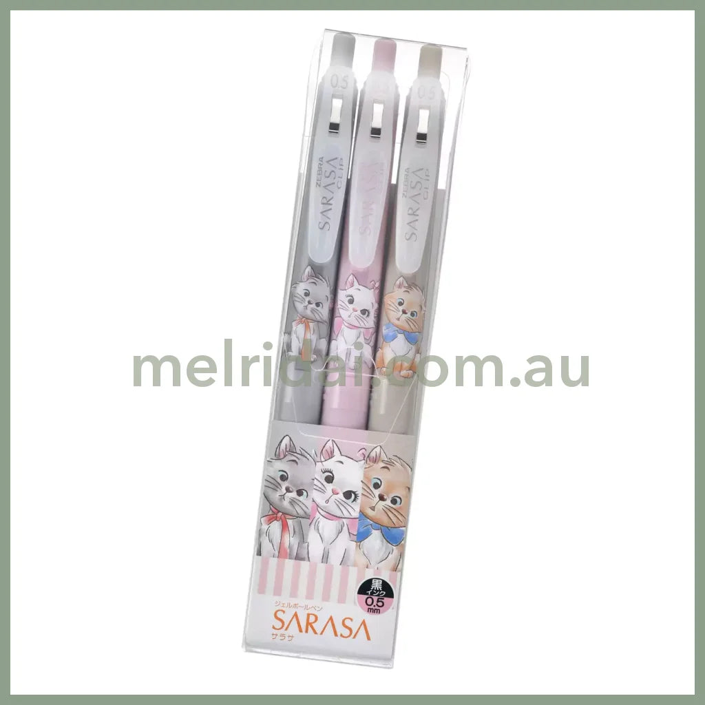 DISNEY | Aristocats Sarasa Clip Gel Pen Set Marie Berlioz Toulouse Cat Black (DISNEY CAT DAY 2025)