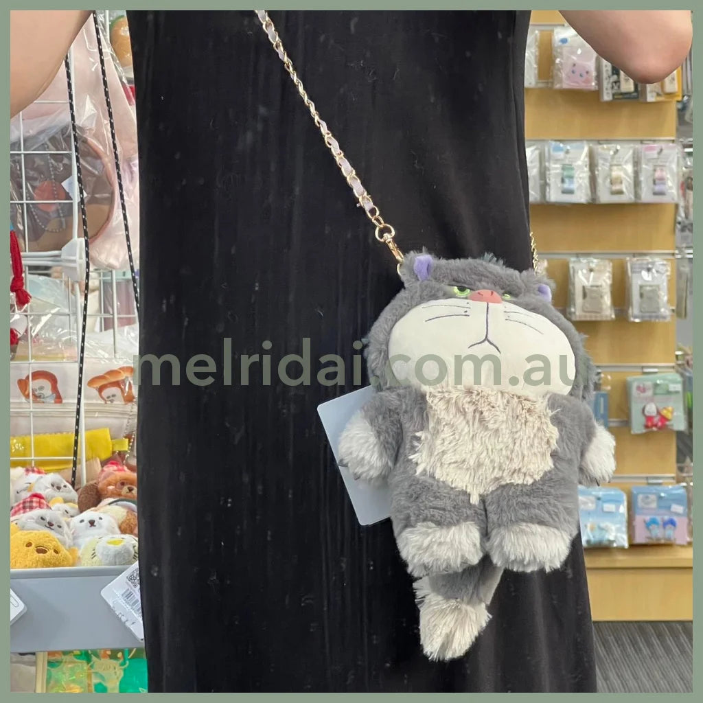 Disney | Plush Pochette Shoulder Bag 东京迪士尼 玛丽猫/路西法 毛茸茸链条斜挎包/拉链挎包 Lucifer