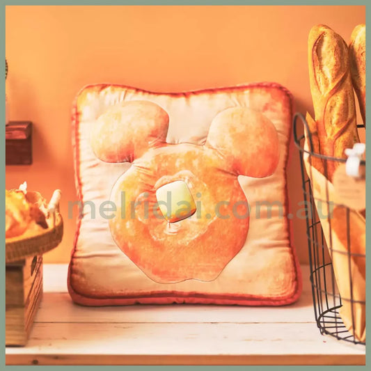 Disney | Cushion Toast Shape Plush Pillow 35×35×15.5Cm (Mickey’s Bakery Collection)