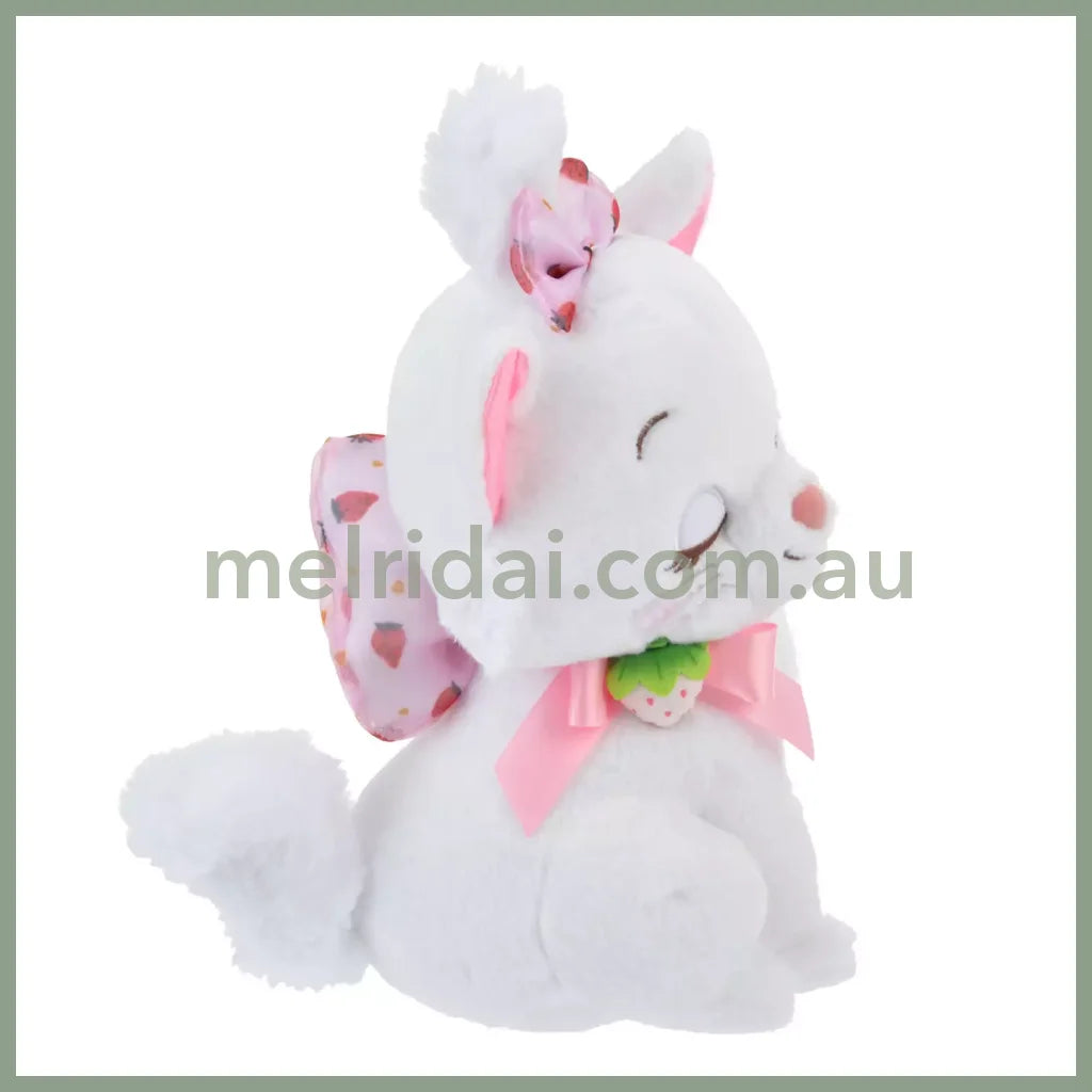 Disney | Japan Ichigo Strawberry Marie Cat Plush Doll Approx.27Cm 东京迪士尼 玛丽猫 毛绒玩偶公仔(草莓限定)