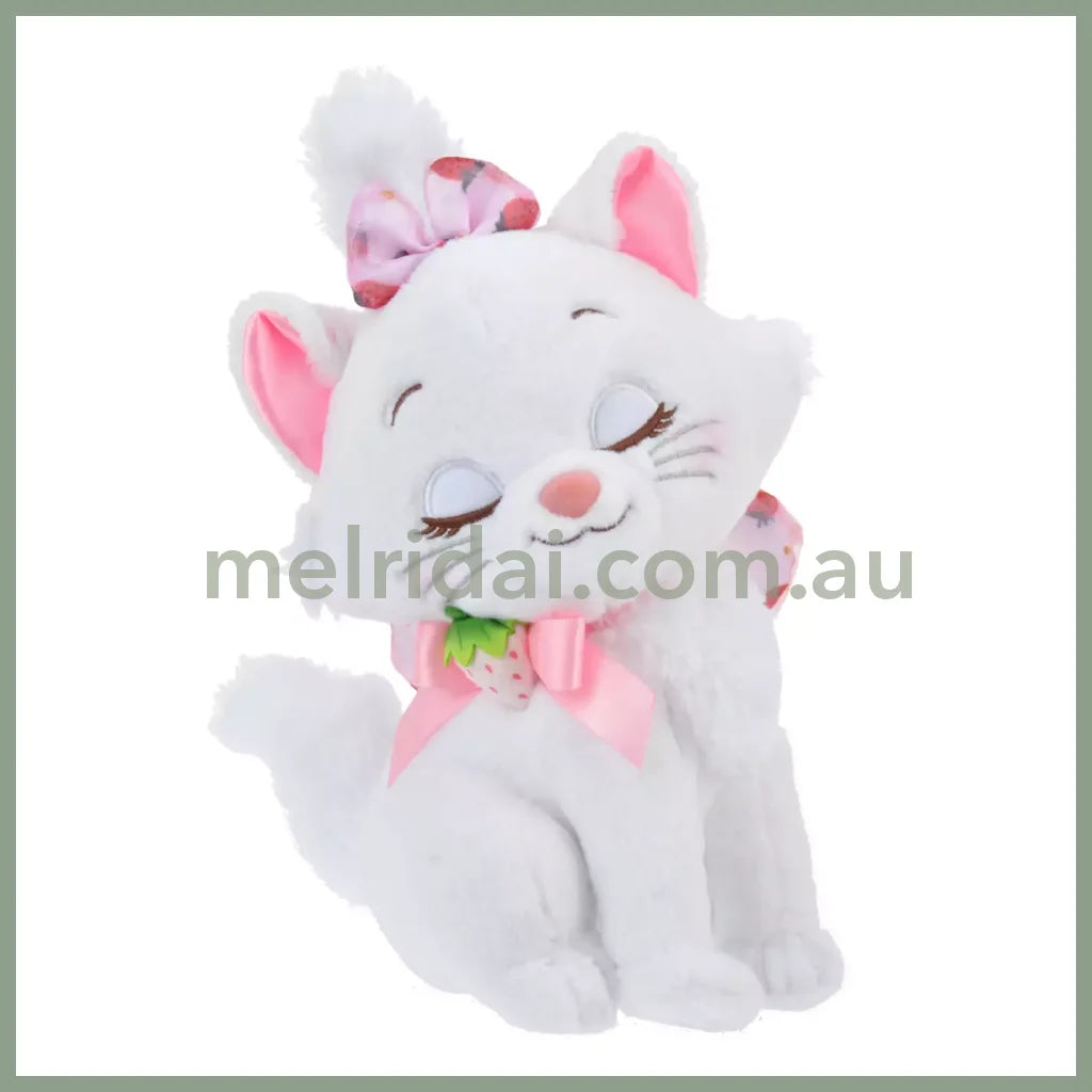 Disney | Japan Ichigo Strawberry Marie Cat Plush Doll Approx.27Cm 东京迪士尼 玛丽猫 毛绒玩偶公仔(草莓限定)