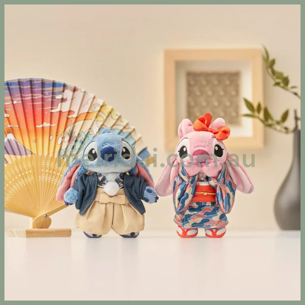 DISNEY | Kimono Angel Mascot Holder Plush Keychain Stitch and Angel 14×14×7cm Collectio (Japan Original))