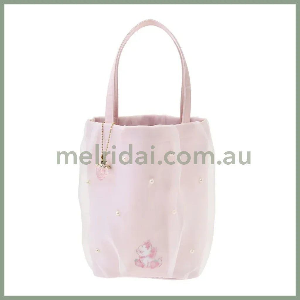 DISNEY | The Aristocats Marie Cat Tote Bag with Charm H21×W25×D9.5cm (STRAWBERRY COLLECTION)