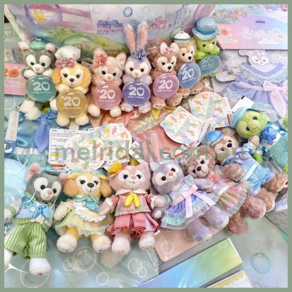 DISNEY | TokyoDisneySea Duffy and Friends OluMel Mascot Holder Plush Keychain with Badge (20th Anniversary - Colorful