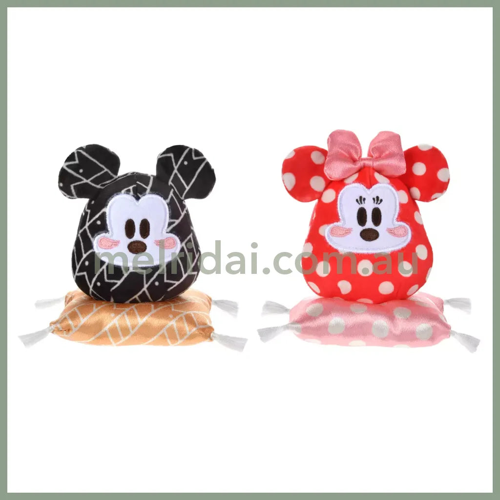 Disney | Tokyodisneystore Mickey & Minnie Mouse Plush Doll H9.5×W9×D9Cm (New Year 2025 - Daruma)