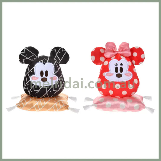 Disney | Tokyodisneystore Mickey & Minnie Mouse Plush Doll H9.5×W9×D9Cm (New Year 2025 - Daruma)