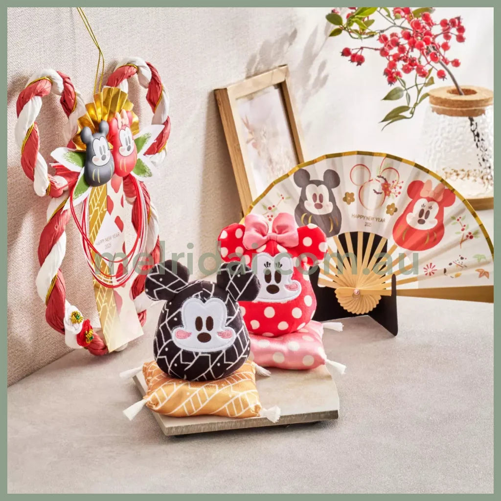 Disney | Tokyodisneystore Mickey & Minnie Mouse Plush Doll H9.5×W9×D9Cm (New Year 2025 - Daruma)