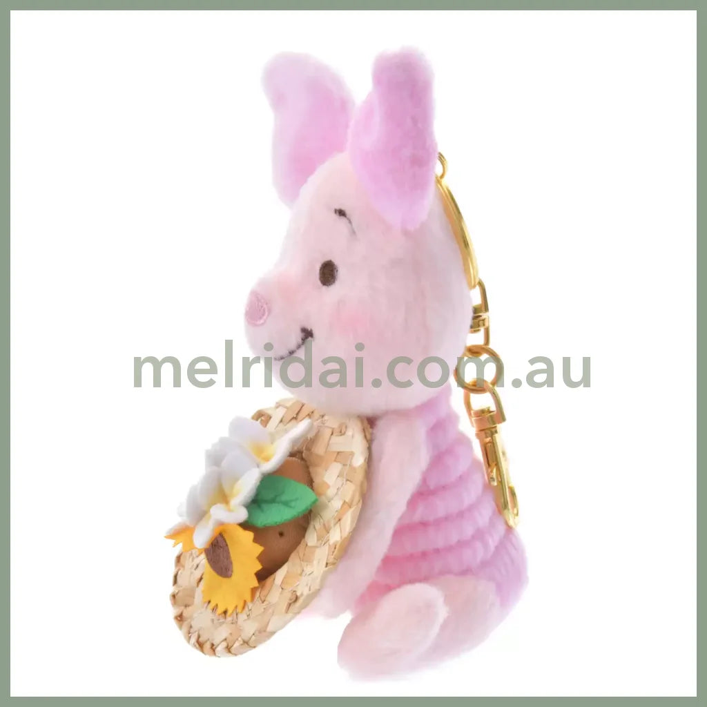 Disney | Tokyodisneystore Winnie The Pooh Piglet Plush Keychain 14×9×8Cm (Straw Hat)