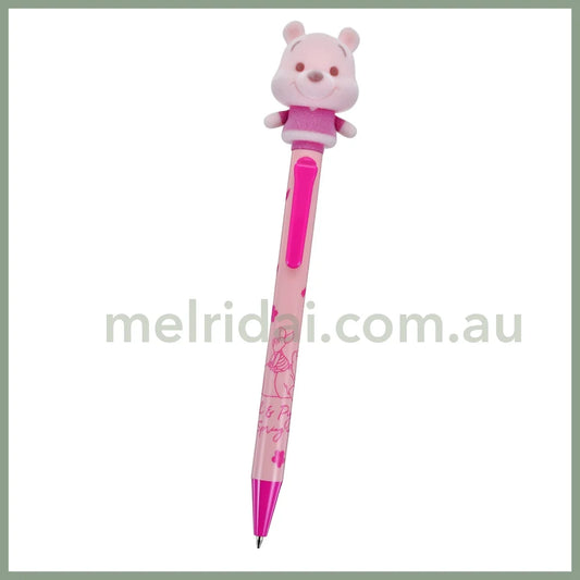 Disney | Winnie The Pooh Ballpoint Pen Sakura 2024 Cherry Blossom 东京迪士尼 维尼小熊按压黑色圆珠笔 植绒（樱花限定）