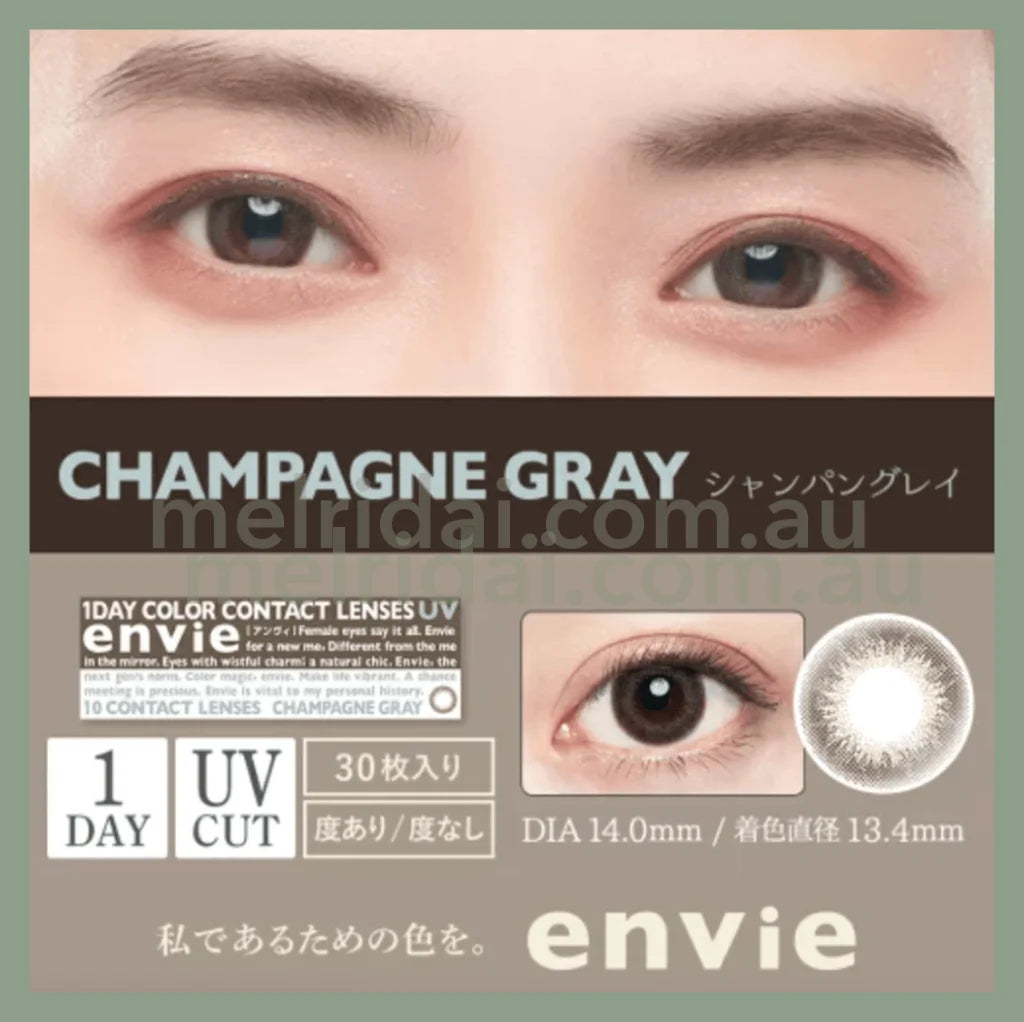 Enviecolor Contacts 1 Day 10 Pieces Champagne Gray Dia14.0Mm Bc8.6Mm
