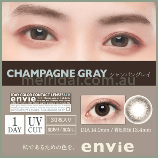 Enviecolor Contacts 1 Day 10 Pieces Champagne Gray Dia14.0Mm Bc8.6Mm