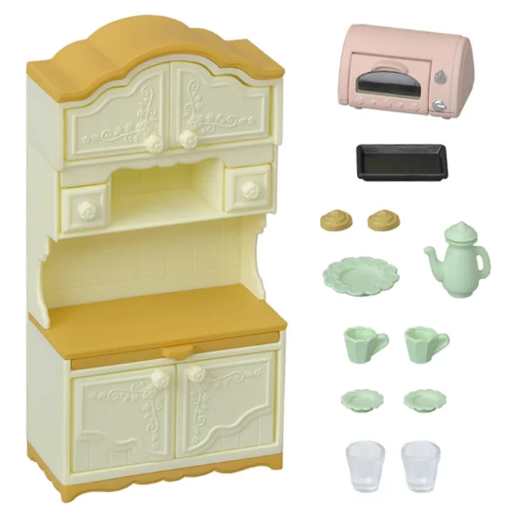 【JP】Sylvanian Families | Cup Board and Toaster Set W80×D60×H145mm