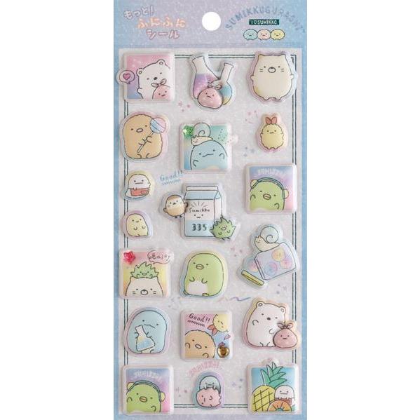 SAN-X | Sumikko Gurashi Marshmallow Stickers Blue 200×95mm (Squishy Rhinestones)