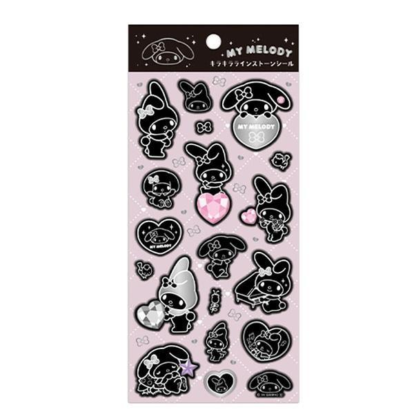 SANRIO | My Melody Glitter Rhinestone Stickers 200×90mm (Monochrome)
