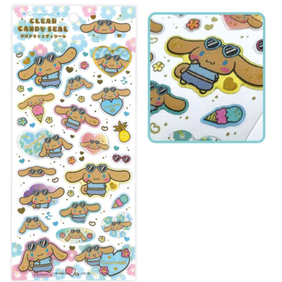 SANRIO | Cinnamoroll Clear Candy Seal Sticker 200×90mm (Sunburn)
