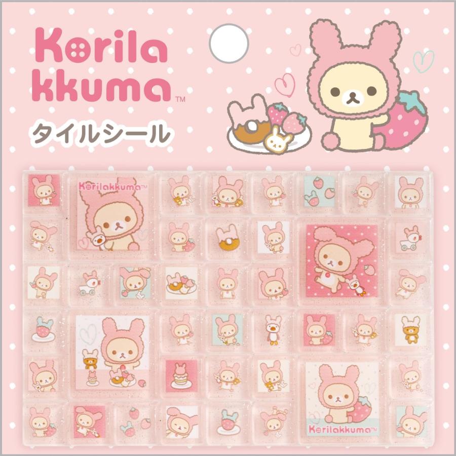 San-X | Rilakkuma Lots of Korilakkuma Rabbit Tile Stickers 100×100×3mm